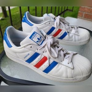 Adidas Originals Superstar Cloud White Blue Red Shoes BB2246 Men US 12